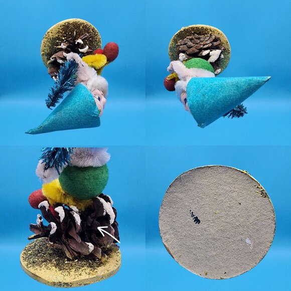 Vintage Putz Elf Ornaments 1950s Japan • Pinecone Mushroom Bottle Brush Tree - Picture 13 of 13